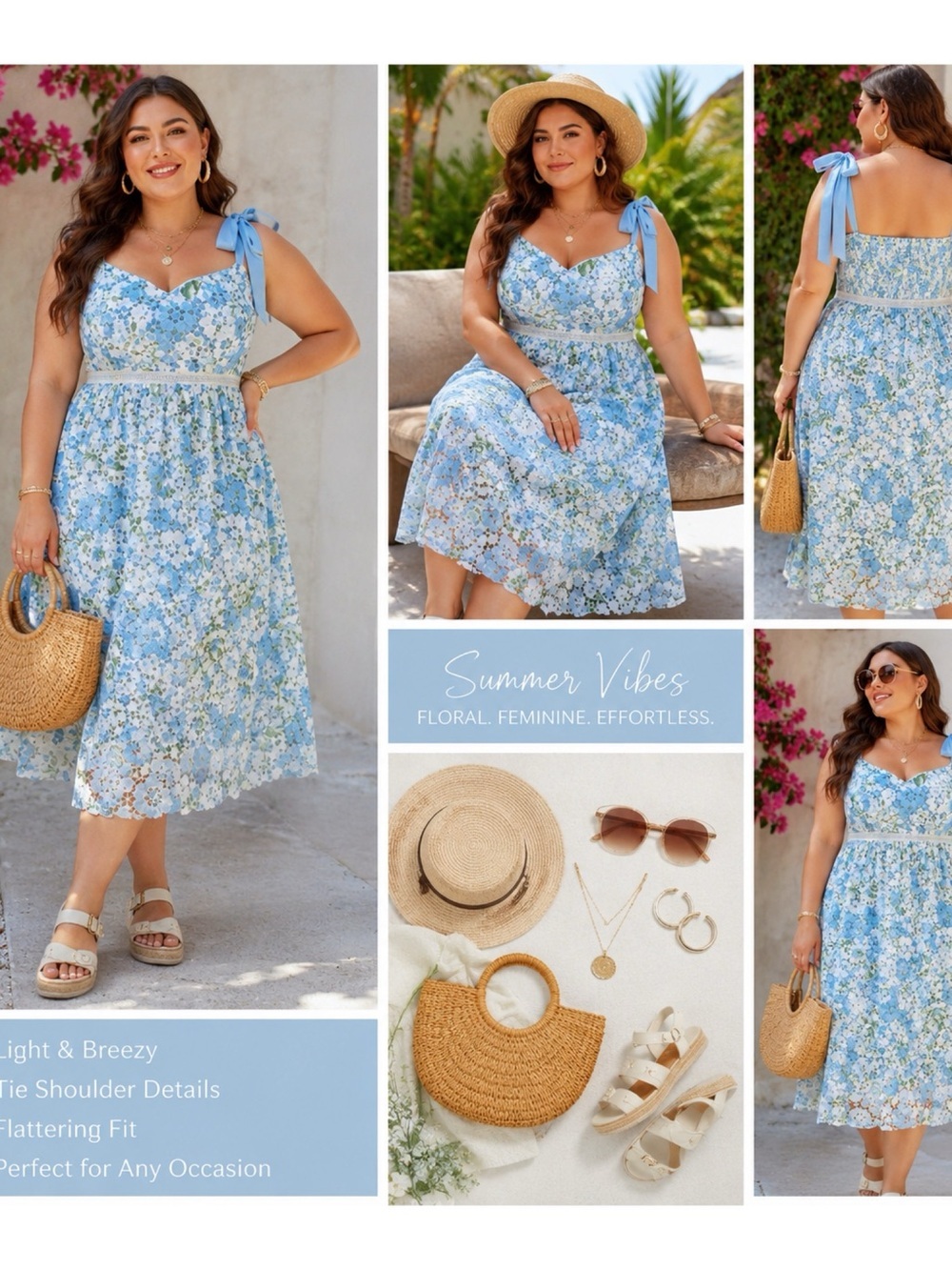 ARULA Altar’d State White Floral Lace Midi Dress